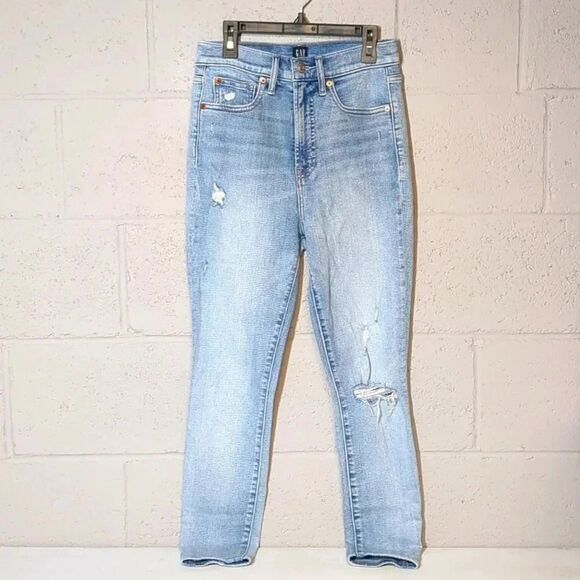 GAP Denim - Gap Women's True Skinny Denim Jeans Light Wash Distressed Size 2/26